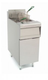 Frymaster / Dean Single Open Fryer w/ Millivolt Controller & 40 lb Oil Capacity Enamel Cabinet NG
