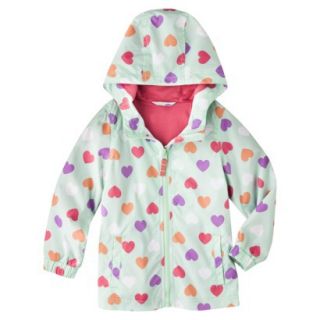 Circo Infant Toddler Girls Heart Lightweight Windbreaker Jacket   Light Aqua 5T