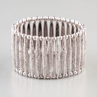 Beaded Bar Bracelet Silver One Size For Women 237294140