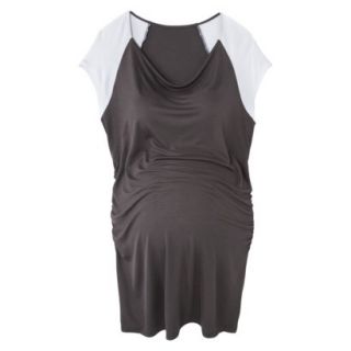 Liz Lange for Target Maternity Cap Sleeve Color block Top   Gray/White XXL