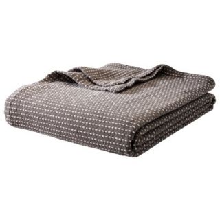 Threshold Organic Blanket   Gray Pickstitch (Twin)