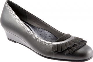 Womens Trotters Dreama   Pewter Soft Kid Metallic Leather Low Heel Shoes