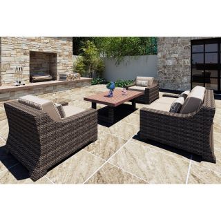 Chicago Wicker and Trading Co Forever Patio 4 Piece Bayside Conversation Set