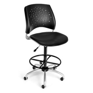 OFM Height Adjustable Swivel Stool with Lumbar Support 326 DK / 326 AA3 DK