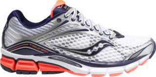 Womens Saucony Triumph 11   White/Vizicoral/Navy Running Shoes