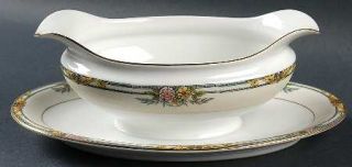 Noritake Croydon Gravy Boat with Attached Underplate, Fine China Dinnerware   Ye