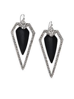 Alexis Bittar Lucite & Crystal Frame Arrow Drop Earrings/Black   Black