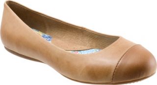 Womens SoftWalk Napa   Tan/Luggage Soft Dull Leather Ballet Flats