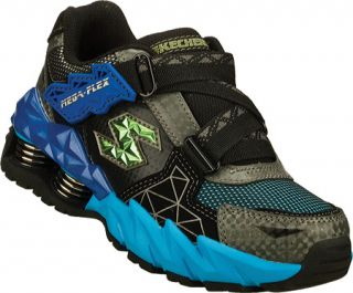 Boys Skechers Mega Flex Cerium   Black/Charcoal/Blue Casual Shoes