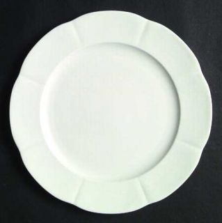 Block China Windsor Bone Dinner Plate, Fine China Dinnerware   All White,Scallop