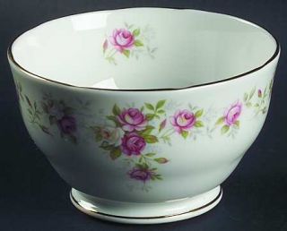Duchess June Bouquet Open Sugar Bowl, Fine China Dinnerware   Amber Shape,Pink&W