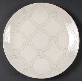 Jaclyn Smith Chain Link Dinner Plate, Fine China Dinnerware   Today,Cream&Taupe,