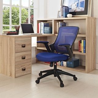 View Mesh Back Office Chair (Blue/blackDimensions 36 38.5 inches high x 24 inches wide x 24 inches longSeat dimensions 17 19.5 inches high x 20 inches wide x 20.5 inches longBackrest size 20 inches high x 19 inches wideAssembly Required )