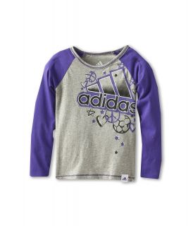adidas Kids Graphic Sparkle Raglan Shirt Girls T Shirt (Purple)