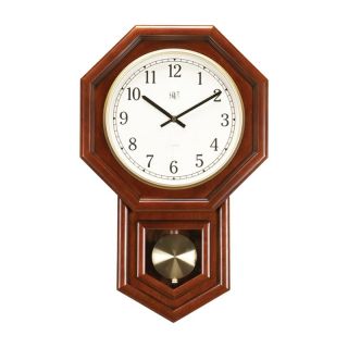 River City Clocks Schoolhouse Radio Controlled Clock with Pendulum   801 403O