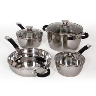 Oster Hannigan 7 pc. Stainless Steel Cookware Set   Mirror Polish Exterior