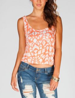 Ethnic Print Womens Bar Back Tank Coral In Sizes X Small, Large, Smal