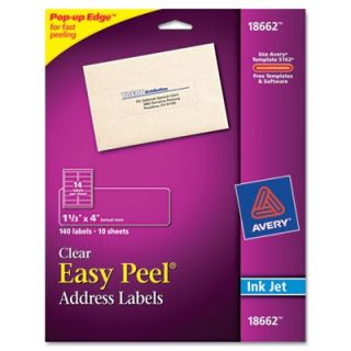 Avery Labels Easy Peel Mailing Labels For Inkjet Printers, 1 1/3 x 4, Clear