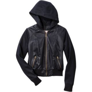 Mossimo Supply Co. Juniors Mixed Media Hooded Jacket  Black XXL