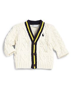 Ralph Lauren Infants Cricket Cable Knit Cardigan   Cream