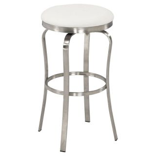 Chintaly Colby Modern Backless Bar Stool   1193 BS WHT