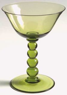 Imperial Glass Ohio Candlewick Green (Stem #3400) Champagne/Tall Sherbet   Stem