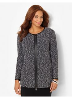 Catherines Plus Size BlackWhite Signature Boucle Jacket   Womens Size 1X,