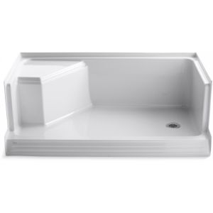 Kohler K 9496 0 Memoirs Memoirs 60 Shower Receptor With Integral Seat at Left a