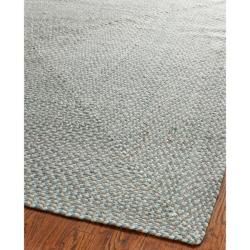 Hand woven Reversible Grey Braided Rug (5 X 8)