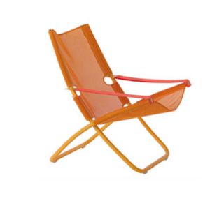 EmuAmericas Outdoor Lounge Chair w/ Fabric Seat & Back, Tubular Steel Frame, Green