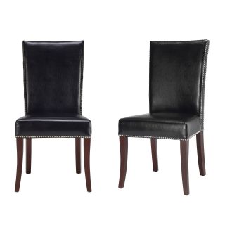 Safavieh Metro Leather Black Side Chairs (set Of 2)