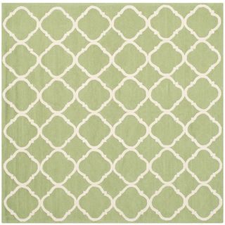Safavieh Hand hooked Newport Green/ Ivory Cotton Rug (5 X 5 Square)