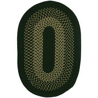 Houston Reversible Braided Indoor/Outdoor Oval Rugs, Green