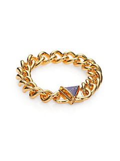 Elizabeth and James Lapis Chain Link Bracelet   Gold Blue