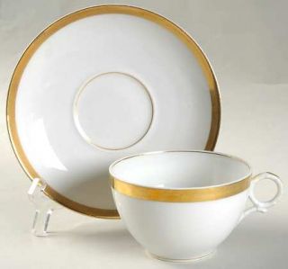 Haviland Wedding Ring Flat Cup & Saucer Set, Fine China Dinnerware   H&Co,Smooth