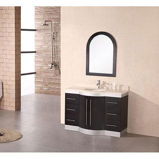 Design Element Tuscany Single Sink Beige Stone Bathroom Vanity