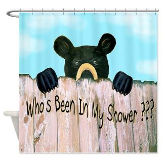  FFence Bear Funny Black Bear Shower Curtain  Use code FREECART at Checkout
