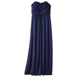 TEVOLIO Womens Satin Strapless Maxi Dress   Academy Blue   10
