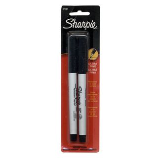 2 Black Ultra Fine Tip Sharpie Permanent Markers (2 Pack)