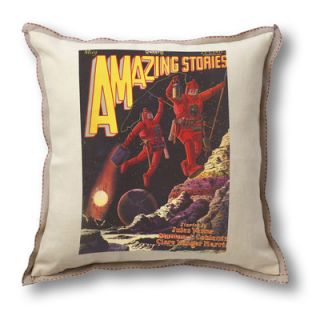 Museum of Robots Classic Sci fi Illustration Amazing Stories Pillow Cover   A