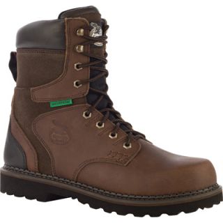 8in. Georgia Brookville Waterproof Steel Toe Work Boot   Dark Brown, Size 8 1/2