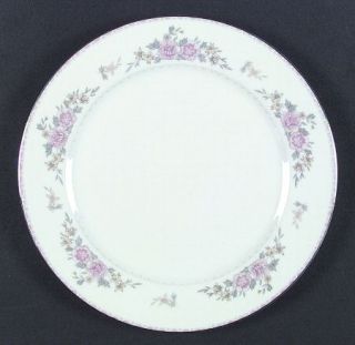 Mikasa Mikado Dinner Plate, Fine China Dinnerware   Pink & Yellow Flowers, Gray