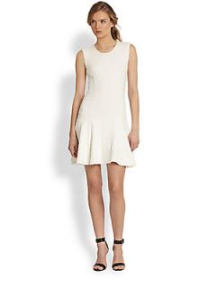 Torn by Ronny Kobo Alexandra Jacquard Fit and Flare Dress   White
