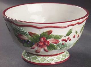 Fitz & Floyd Winter Holiday Accent Fruit/Cereal Bowl, Fine China Dinnerware   La