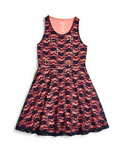 Flowers by Zoe Girls Lace Dress   Navy Coral
