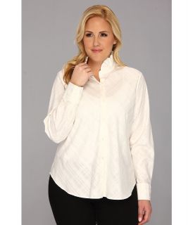 Pendleton Plus Size Good Cheer Plaid Shirt Womens Blouse (White)