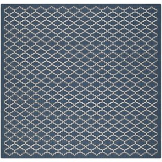 Safavieh Indoor/outdoor Courtyard Navy/beige Area Rug (67 Square)