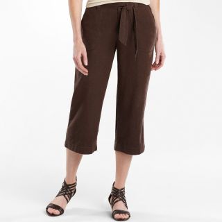 St. Johns Bay Fabric Belt Cropped Pants, Chocolate Chip, Womens