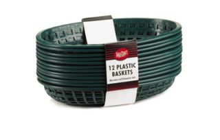 Tablecraft Cash And Carry Classic Baskets, 9 3/8 x 6 x 1 7/8 in, Oval, Plastic, Brown