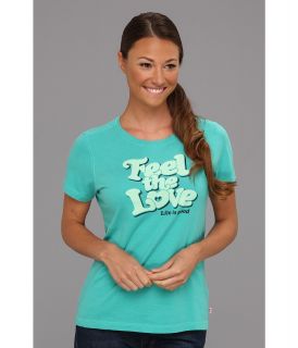 Life is good LIG Heart Creamy Tee Womens T Shirt (Blue)